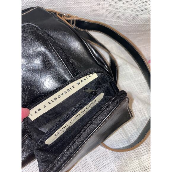 Rosetti black PVC handbag and matching ID wallet moto retro - Picture 10 of 11